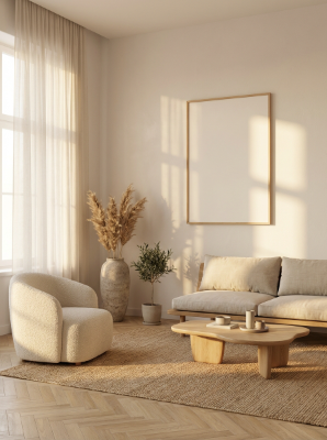 AI Generated - Minimalist Japandi living room