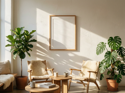 Scandinavian design interior portrait frame