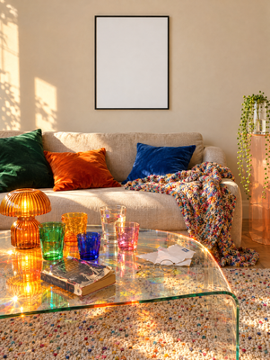 Luminous Sunset Living Room template