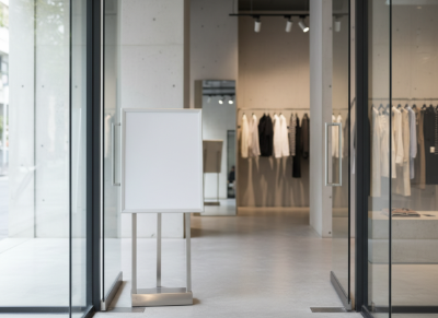 sign board at boutique