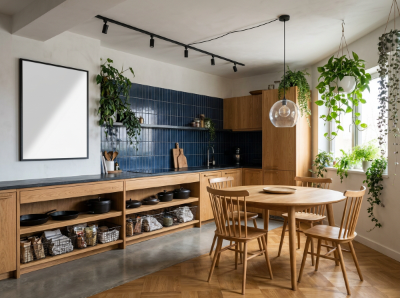 Open-plan kitchen-dining space, Japanese