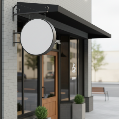 Cofe shop circular sign board
